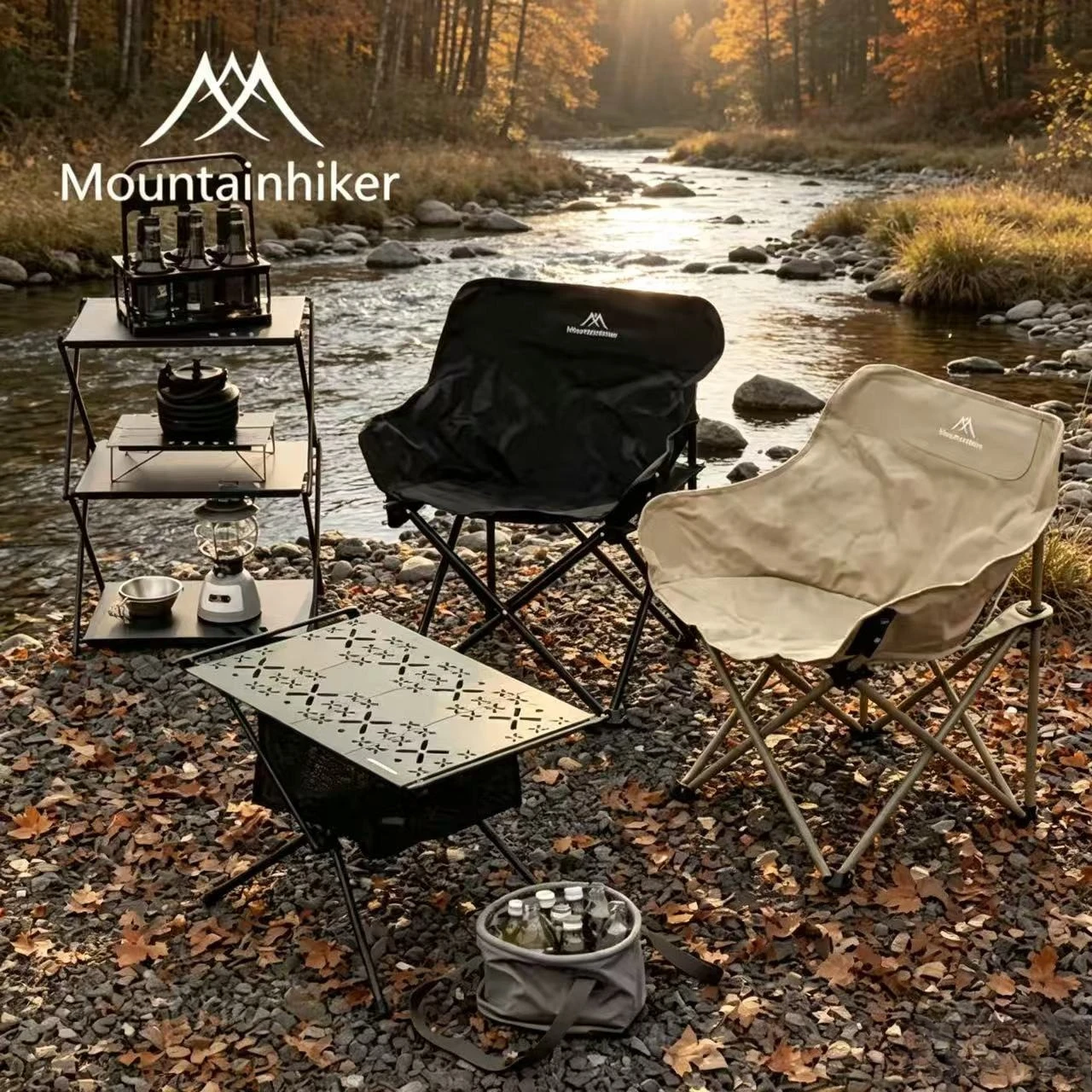 Outdoor Camping Recliner - Składane przenośne krzesło wędkarskie Mountainhiker, krzesło