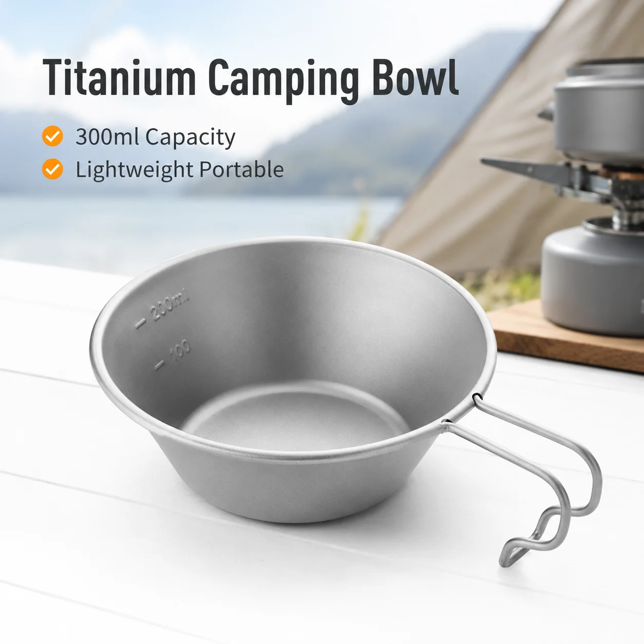 Outdoor Camping Meals - Lekki tytanowy kubek Sierra Bowl z