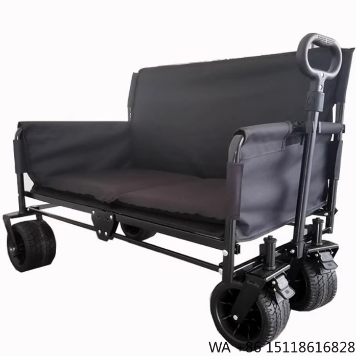 Outdoor Camping Recliner - Wielofunkcyjny, składany wózek metalowy na czterech