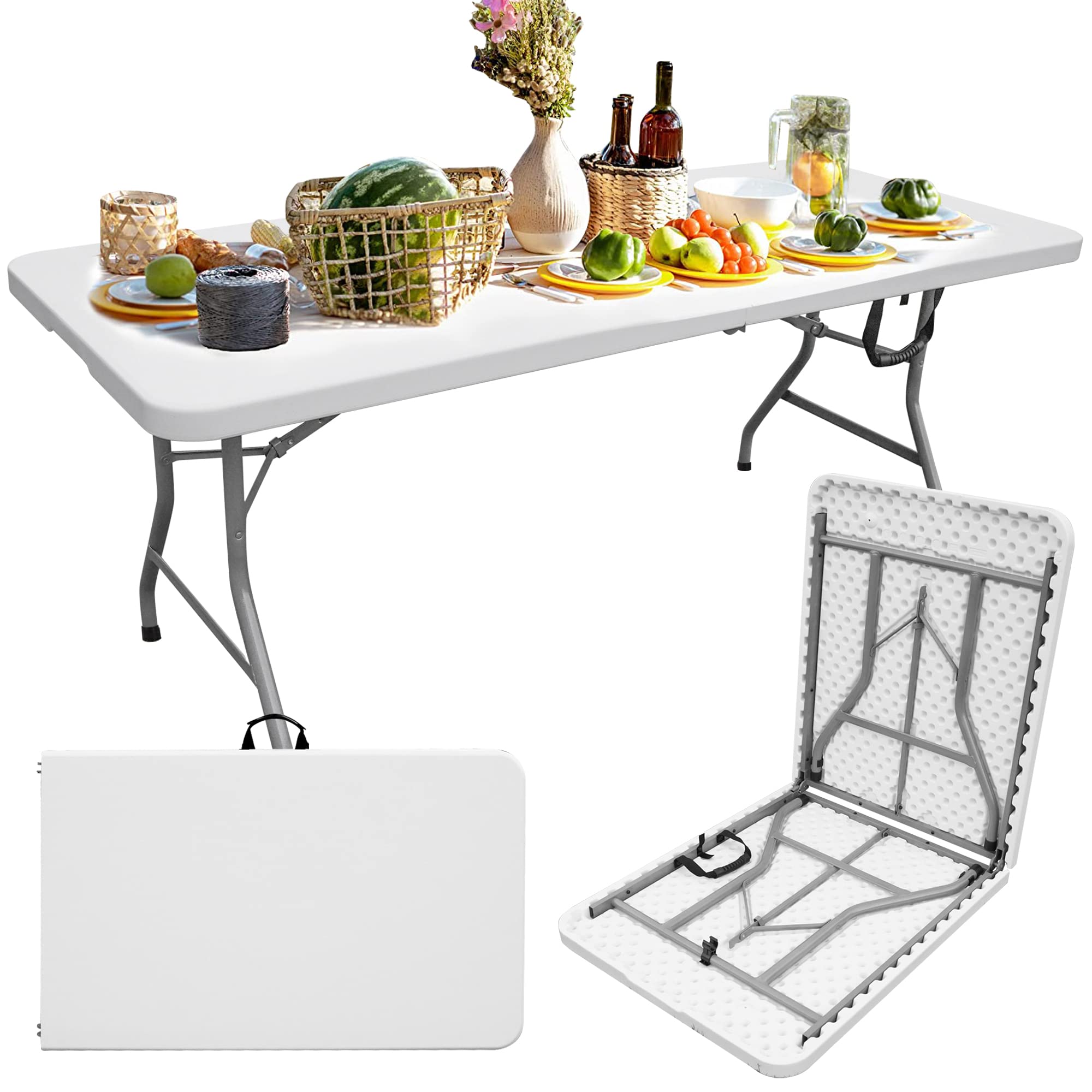 Outdoor Camping Rental - Lekkie, przenośne, plastikowe, składane stoły do
