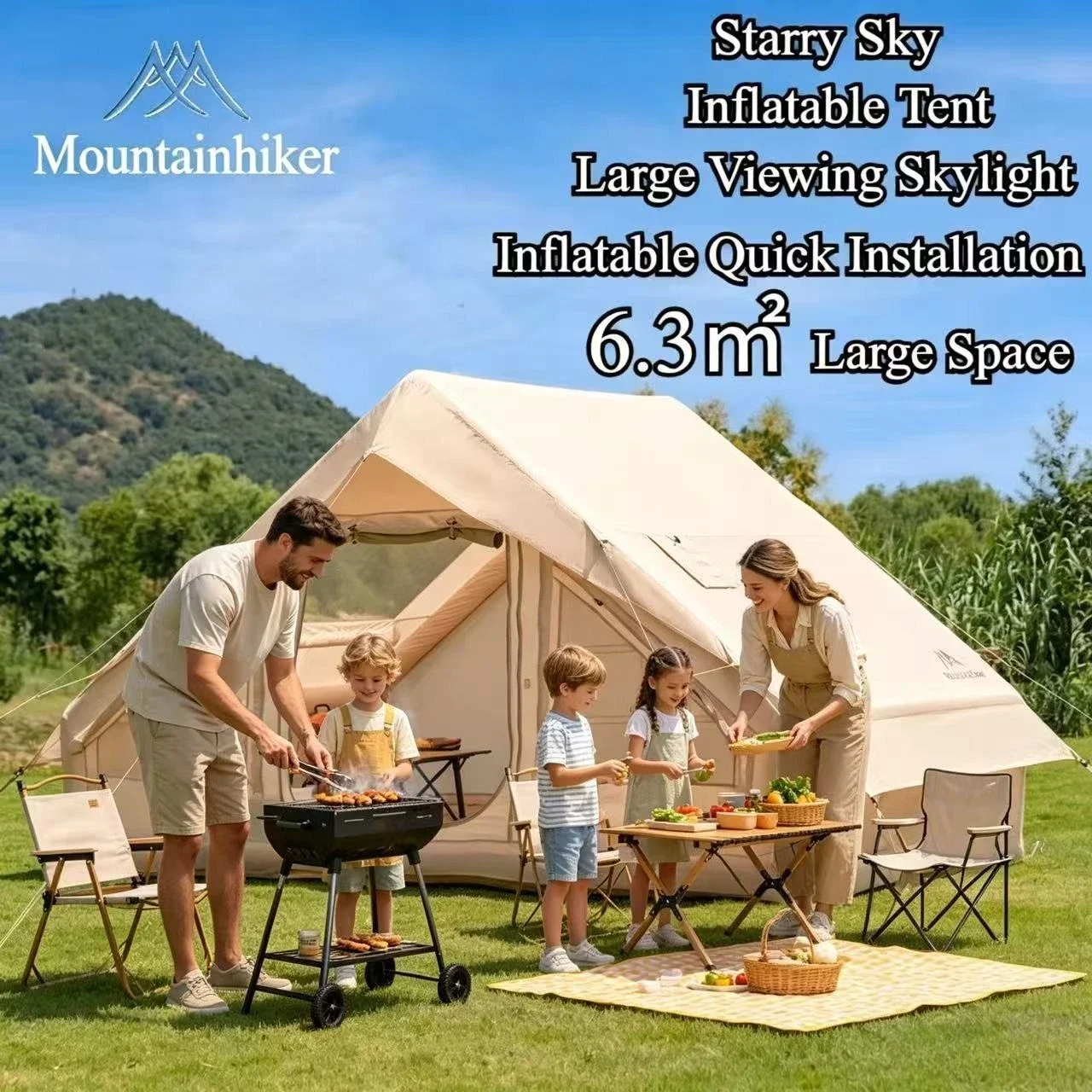 Outdoor Camping Inflatable Tent - Namiot dmuchany MOUNTAINHIKER Extra Large dla