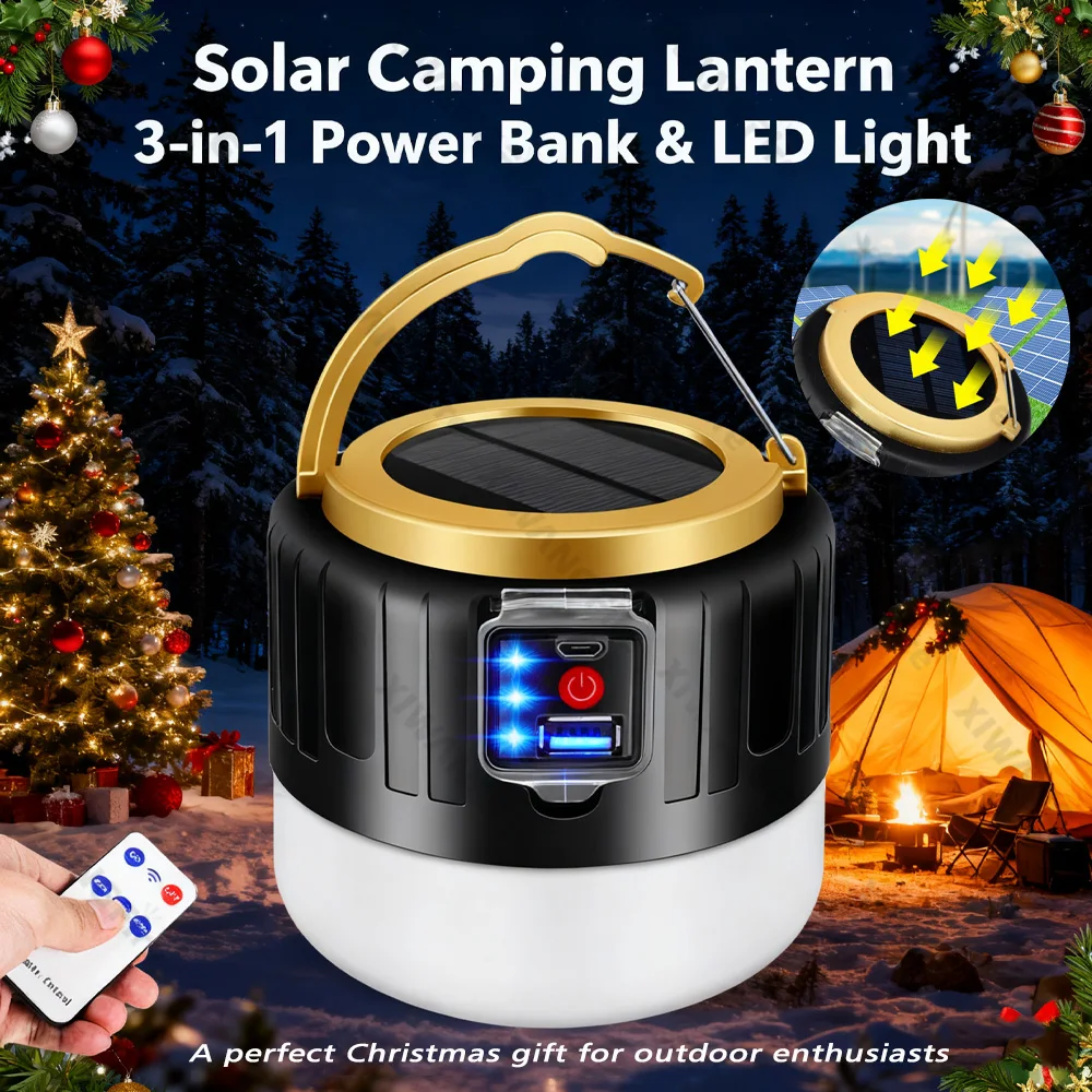 Outdoor Camping Light Ideas - Uniwersalna solarna latarnia kempingowa z powerbankiem
