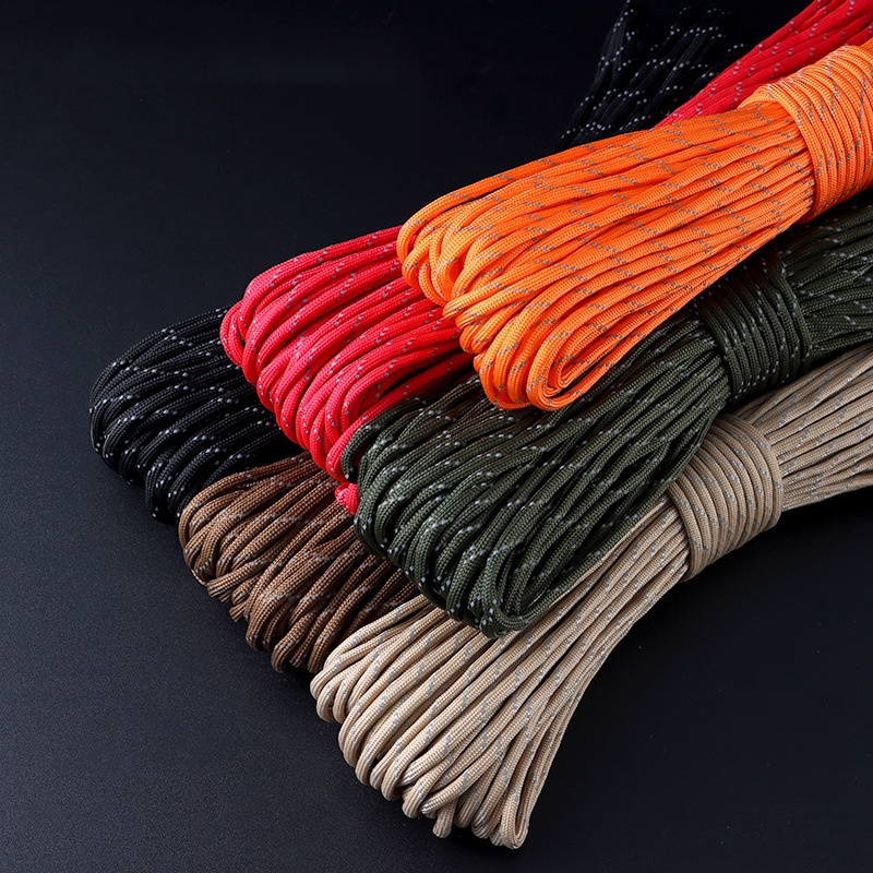 Outdoor Camping Extension Cord - Odblaskowy Paracord 550 wojskowy 7 sznurkowy