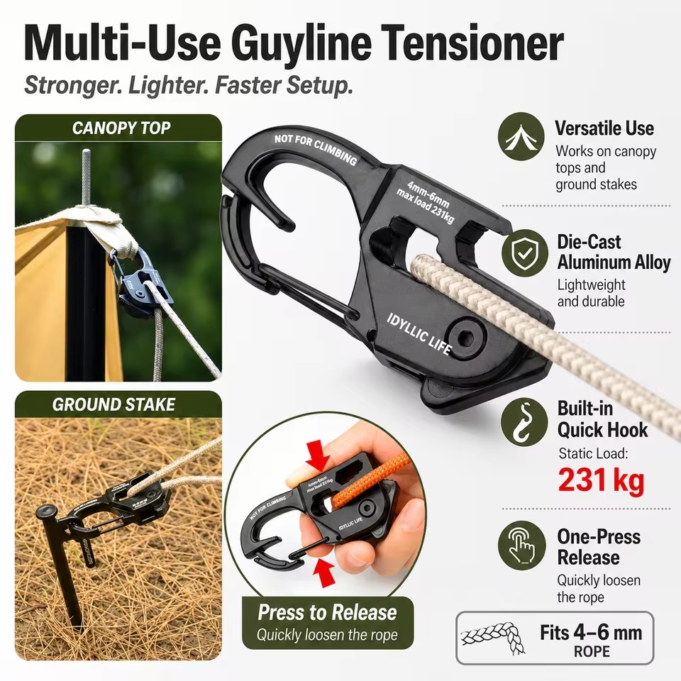 Napinacz do linek namiotowych  – Outdoor Camping Extension Cord recenzja i cena