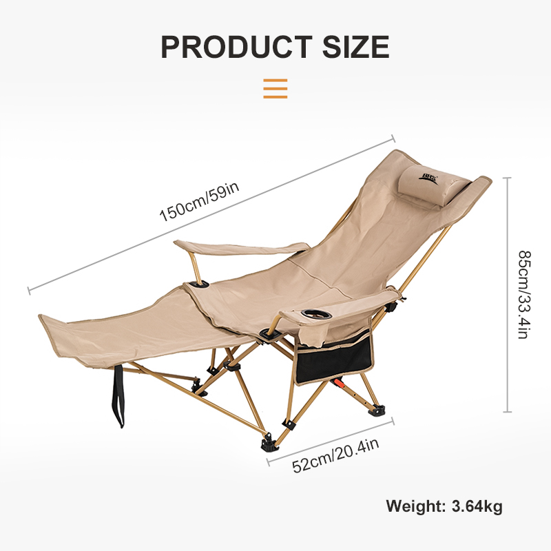 BRS Rozkładane krzesło kemping – Outdoor Camping Recliner recenzja i cena